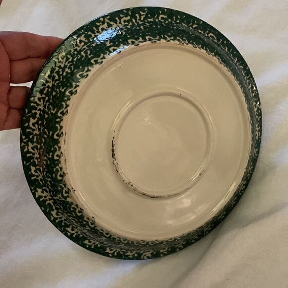 Pie Pan Spongeware Pottery Apple Farmhouse - Picture 3 of 9